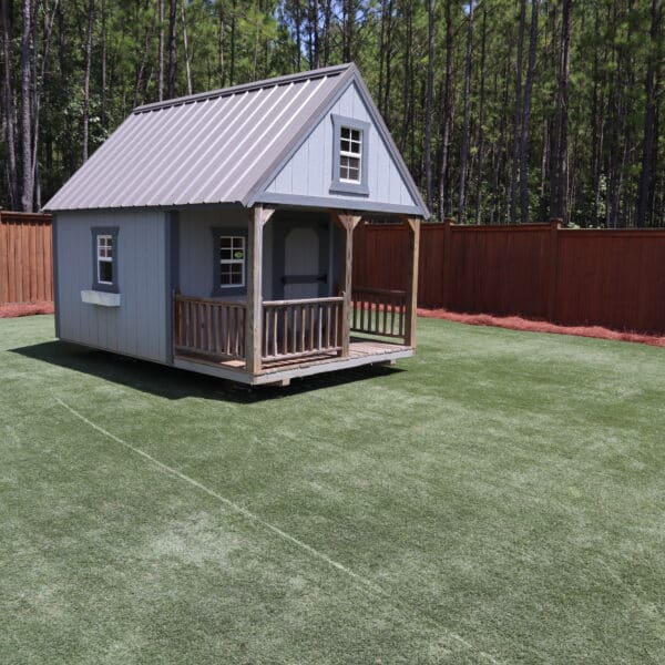 OutdoorOptions Eatonton Georgia 31024 8x12 Gray Playhouse 2 scaled Storage For Your Life Outdoor Options Sheds