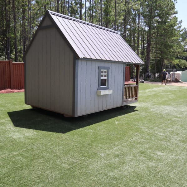 OutdoorOptions Eatonton Georgia 31024 8x12 Gray Playhouse 4 scaled Storage For Your Life Outdoor Options Sheds