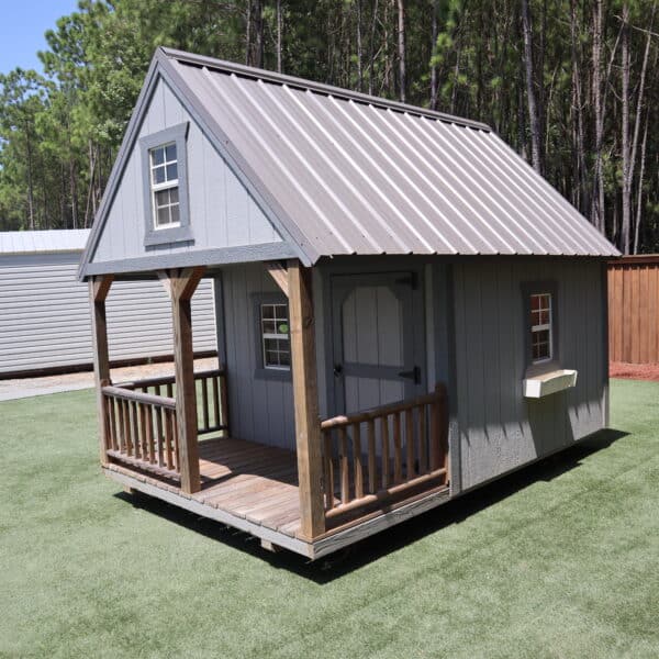 OutdoorOptions Eatonton Georgia 31024 8x12 Gray Playhouse 8 scaled Storage For Your Life Outdoor Options Sheds