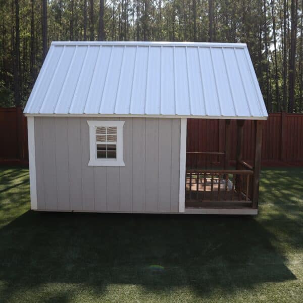 OutdoorOptions Eatonton Georgia 31024 8x12 GreyWhite Playhouse 4 scaled Storage For Your Life Outdoor Options Sheds