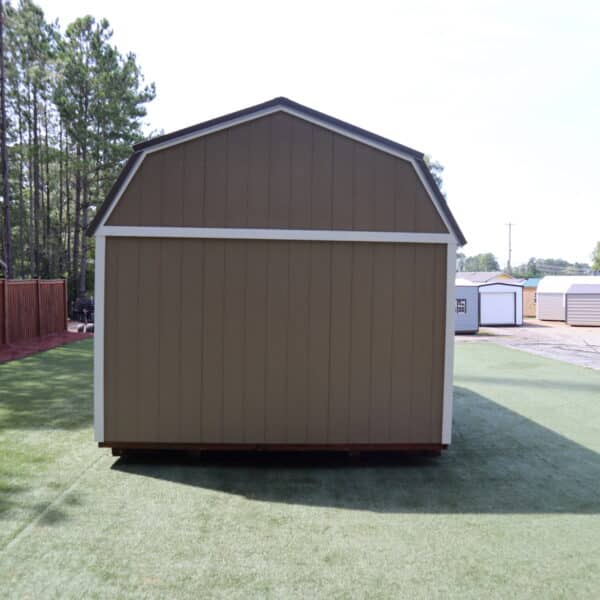 OutdoorOptions Eatonton Georgia 31024 12x20 BeigeGray LoftedCabin 8 scaled Storage For Your Life Outdoor Options Sheds