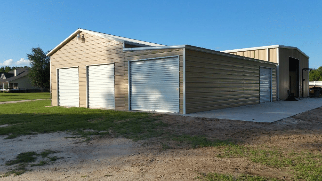 Beige Steel Building From Outdoor Options in Eatonton Georgia 31024