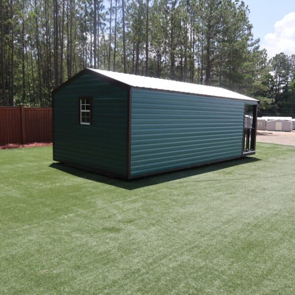 OutdoorOptions Eatonton Ga 31024 12x24 GreenBrown Cabin 10 scaled Storage For Your Life Outdoor Options Sheds