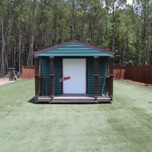 OutdoorOptions Eatonton Ga 31024 12x24 GreenBrown Cabin 6 scaled Storage For Your Life Outdoor Options Sheds