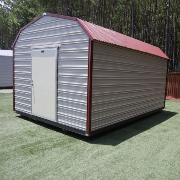 OutdoorOptions Eatonton Georgia 31024 12x16 AshGreyRed BarnSeven 1 scaled Storage For Your Life Outdoor Options Sheds