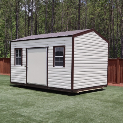 OutdoorOptions Eatonton GA 10x16 CreamBrown 5 Storage For Your Life Outdoor Options Sheds
