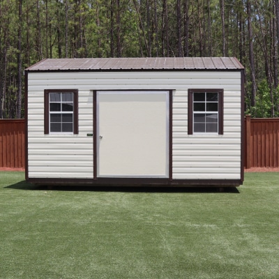OutdoorOptions Eatonton GA 10x16 CreamBrown 6 Storage For Your Life Outdoor Options Sheds