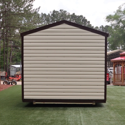 OutdoorOptions Eatonton GA 10x16 CreamBrown 8 Storage For Your Life Outdoor Options Sheds