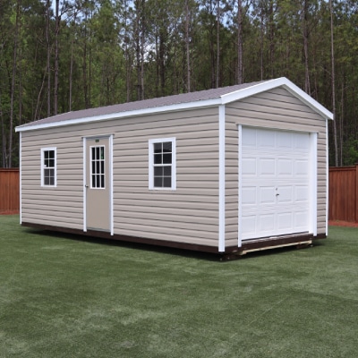 OutdoorOptions Eatonton GA 12x24Shed ClayWhite 2 Storage For Your Life Outdoor Options Sheds