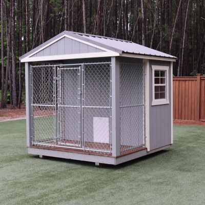 OutdoorOptions Eatonton GA 8x8DogKennel LightGreyWhite 5 Storage For Your Life Outdoor Options Animal Buildings