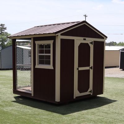 OutdoorOptions Eatonton GA 8x8DogKennel RedWhite 4 Storage For Your Life Outdoor Options Animal Buildings