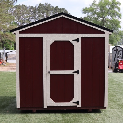 OutdoorOptions Eatonton GA 8x8DogKennel RedWhite 5 1 Storage For Your Life Outdoor Options Animal Buildings