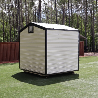 OutdoorOptions Eatonton GA 8x8Shed CreamBlack 4 Storage For Your Life Outdoor Options Sheds