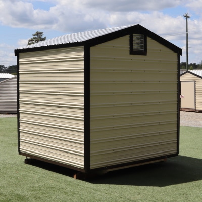 OutdoorOptions Eatonton GA 8x8Shed CreamBlack 5 Storage For Your Life Outdoor Options Sheds