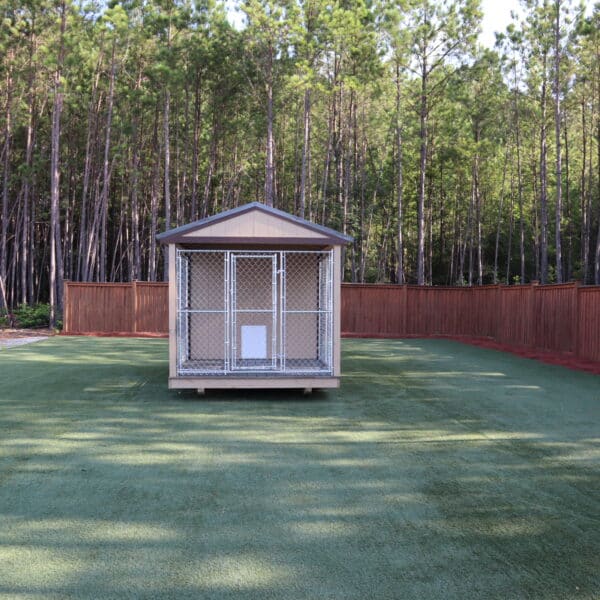 OutdoorOptions Eatonton Georgia 31024 8X14 CreamBrown DogKennel 2 Storage For Your Life Outdoor Options Sheds
