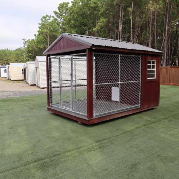 OutdoorOptions Eatonton Georgia 31024 8x12 Red DogKennel 1 scaled Storage For Your Life Outdoor Options Sheds