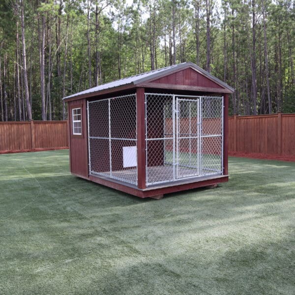 OutdoorOptions Eatonton Georgia 31024 8x12 Red DogKennel 3 scaled Storage For Your Life Outdoor Options Sheds