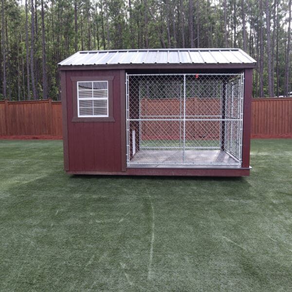 OutdoorOptions Eatonton Georgia 31024 8x12 Red DogKennel 4 scaled Storage For Your Life Outdoor Options Sheds