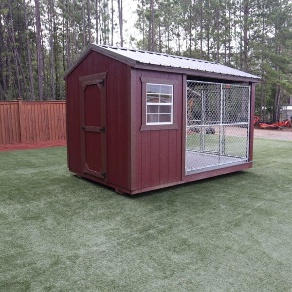 OutdoorOptions Eatonton Georgia 31024 8x12 Red DogKennel 5 scaled Storage For Your Life Outdoor Options Sheds