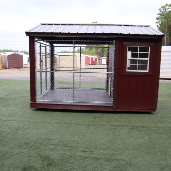 OutdoorOptions Eatonton Georgia 31024 8x12 Red DogKennel 8 scaled Storage For Your Life Outdoor Options Sheds