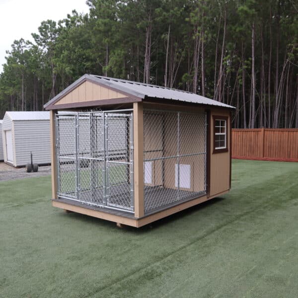 OutdoorOptions Eatonton Georgia 31024 8x12 TanBrown DogKennel 9 scaled Storage For Your Life Outdoor Options Sheds