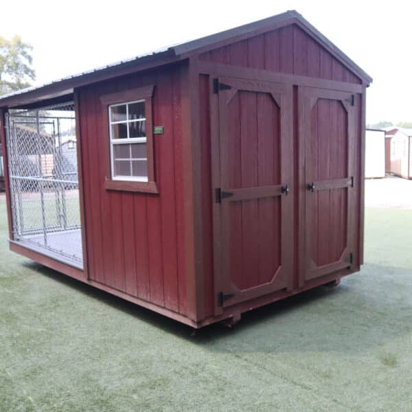 OutdoorOptions Eatonton Georgia 31024 8x14 Red DogKennel 7 scaled Storage For Your Life Outdoor Options Sheds