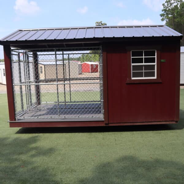 OutdoorOptions Eatonton Georgia 31024 8x14 Red DogKennel 8 scaled Storage For Your Life Outdoor Options Sheds