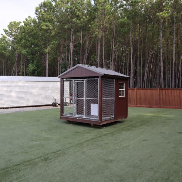 OutdoorOptions Eatonton Georgia 31024 8x8 Brown DogKennel 3 Storage For Your Life Outdoor Options Animal Buildings