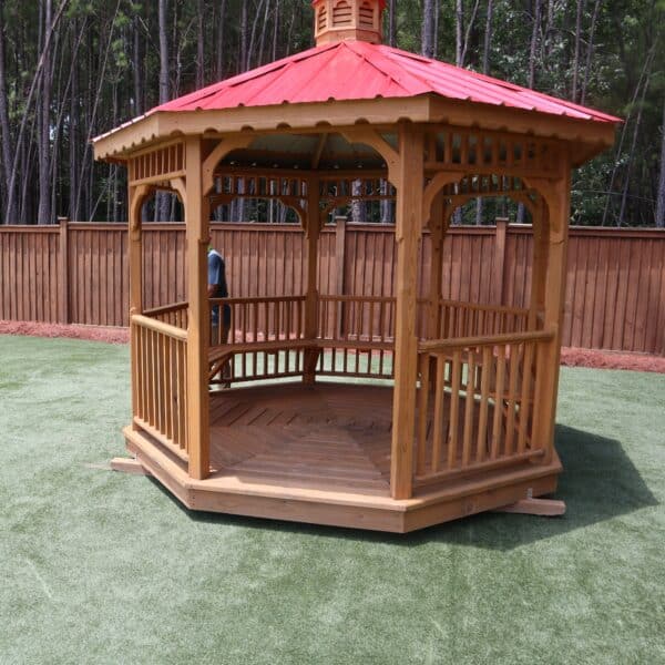 OutdooeOptions Eatonton Georgia 10x10 Red Gazebo 6 scaled Storage For Your Life Outdoor Options Uncategorized