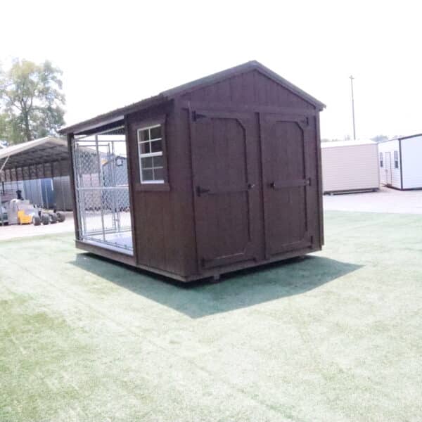 OutdoorOptions Eatonton Georgia 31024 8x12Brown DogKennel 3 scaled Storage For Your Life Outdoor Options Sheds