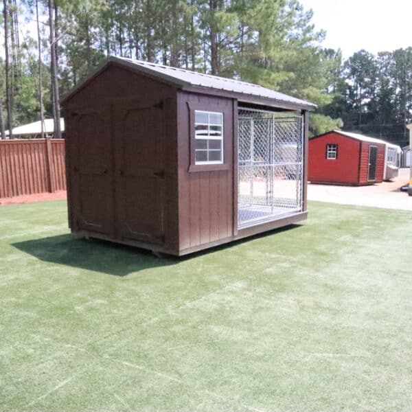 OutdoorOptions Eatonton Georgia 31024 8x12Brown DogKennel 5 scaled Storage For Your Life Outdoor Options Sheds