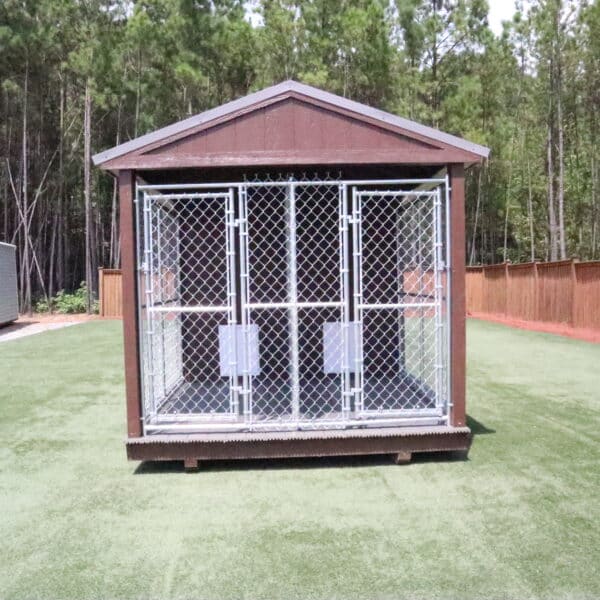 OutdoorOptions Eatonton Georgia 31024 8x12Brown DogKennel 7 scaled Storage For Your Life Outdoor Options Sheds