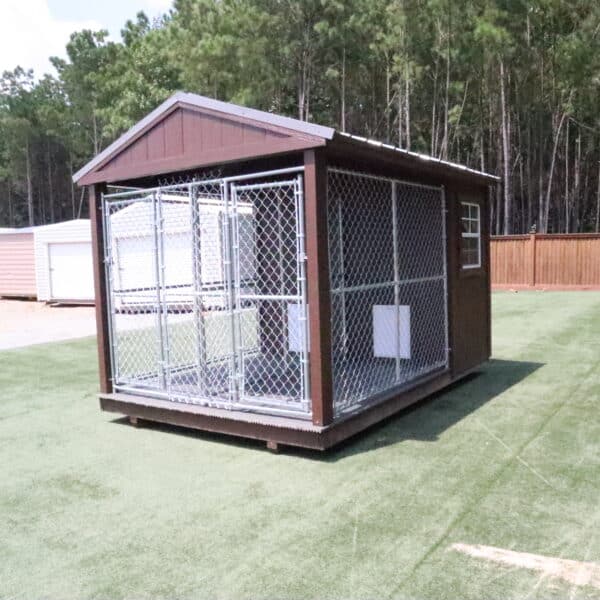 OutdoorOptions Eatonton Georgia 31024 8x12Brown DogKennel 8 scaled Storage For Your Life Outdoor Options Sheds