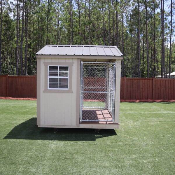 OutdoorOptions Eatonton Georgia 31024 8x8 TanTan DogKennel 4 scaled Storage For Your Life Outdoor Options Sheds