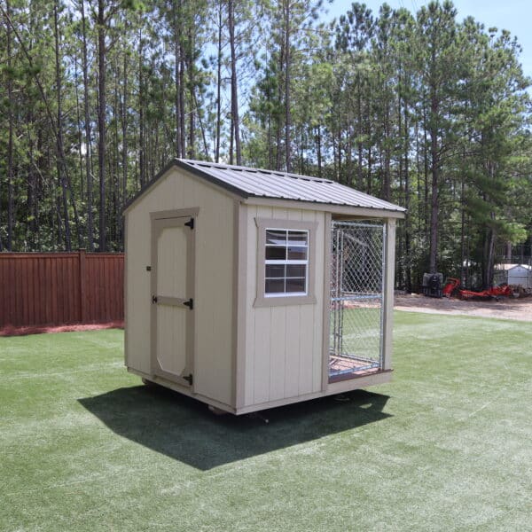 OutdoorOptions Eatonton Georgia 31024 8x8 TanTan DogKennel 5 scaled Storage For Your Life Outdoor Options Sheds