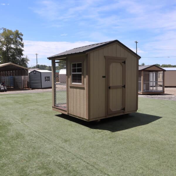 OutdoorOptions Eatonton Georgia 31024 8x8 TanTan DogKennel 8 scaled Storage For Your Life Outdoor Options Sheds