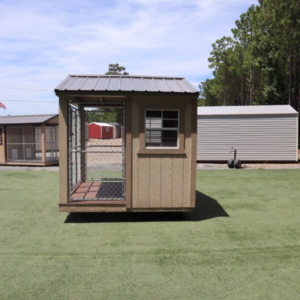 OutdoorOptions Eatonton Georgia 31024 8x8 TanTan DogKennel 9 scaled Storage For Your Life Outdoor Options Sheds
