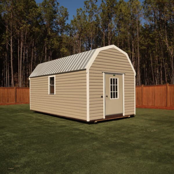 Lark Lofted Barn 10x2026977 PreOwned TanWht 10 scaled Storage For Your Life Outdoor Options Sheds