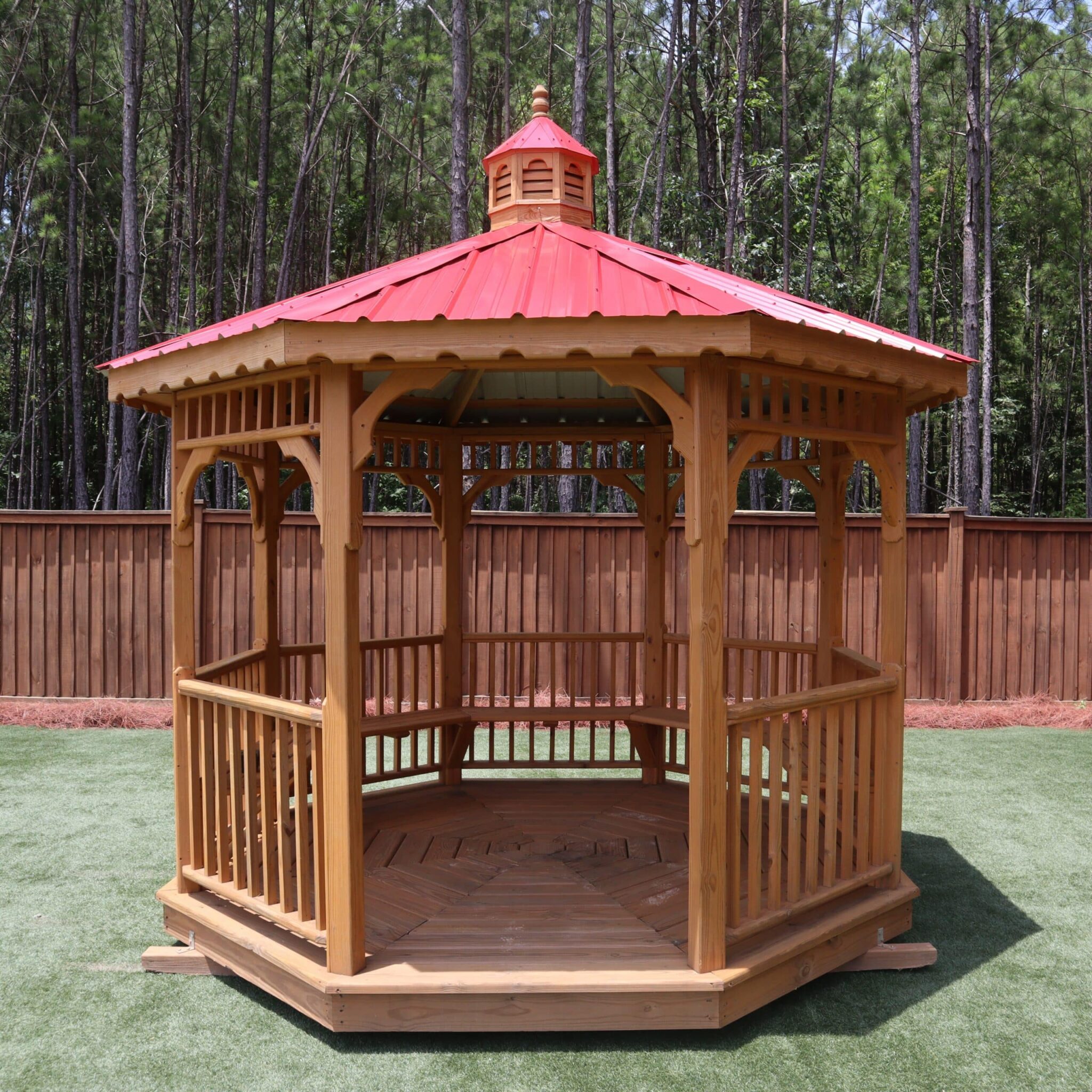 OutdooeOptions Eatonton Georgia 10x10 Red Gazebo 1 scaled 1 Storage For Your Life Outdoor Options