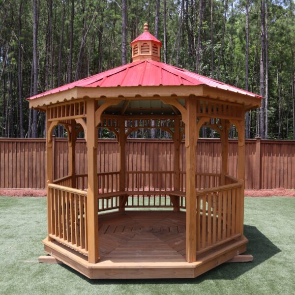 OutdooeOptions Eatonton Georgia 10x10 Red Gazebo 1 scaled 1 Storage For Your Life Outdoor Options Uncategorized